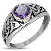 Amethyst Celtic Knot Ring, r327